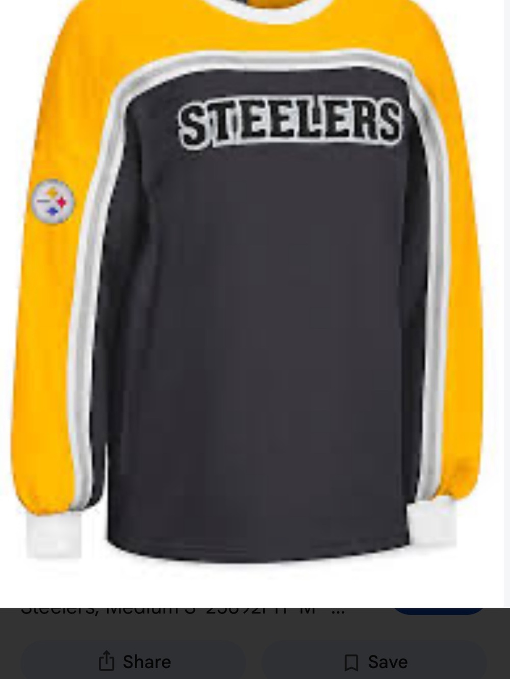 G-III NFL Steelers Black and Yellow Pullover Sweatshirt Womens XL NWT